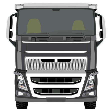 Front of the truck on a white backgroundのイラスト素材