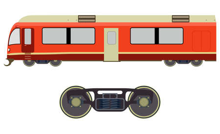 Detailed high-speed train on a white backgroundのイラスト素材