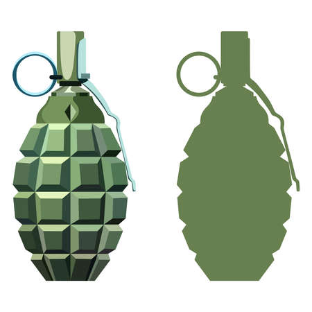 Hand grenade with the key on a white backgroundのイラスト素材