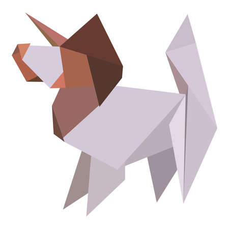 Plans origami dog on a white backgroundのイラスト素材