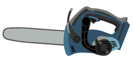 Chain saw on a white backgroundのイラスト素材