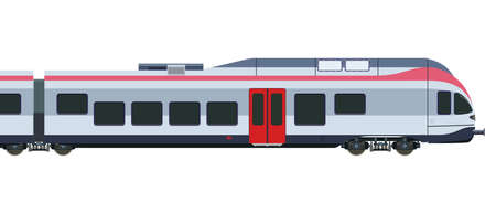 Detailed high-speed train on a white backgroundのイラスト素材