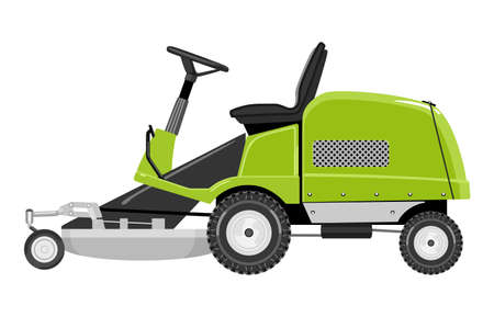 Green lawnmower on a white backgroundのイラスト素材