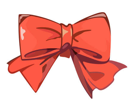 Red bow on white backgroundのイラスト素材