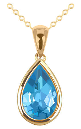 Jewel on the golden chainのイラスト素材