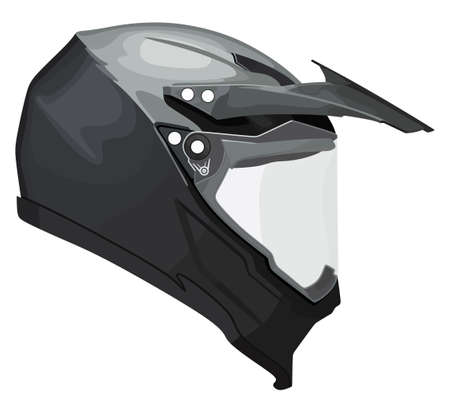 Motorcycle helmet on a white backgroundのイラスト素材