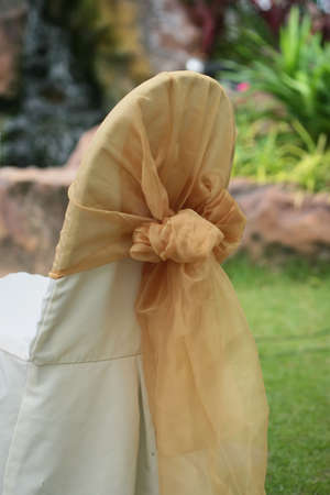 image of chair with bow like trimの写真素材