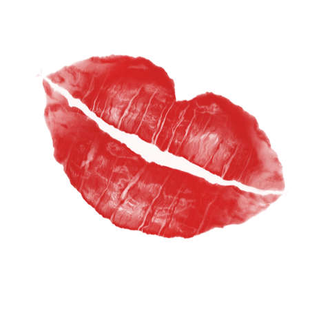 imprint of lipstick mark in red colorの写真素材