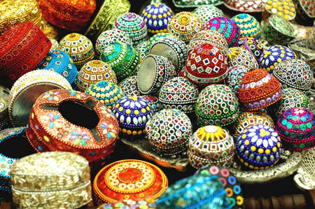 display of jewellery box for sale at the marketの写真素材