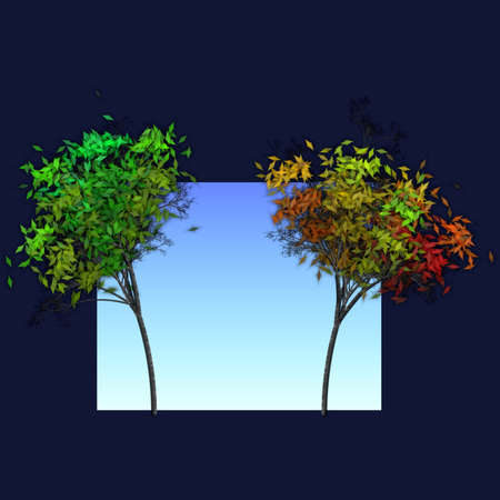 illustration of a seasonal scene with black space for copyの写真素材