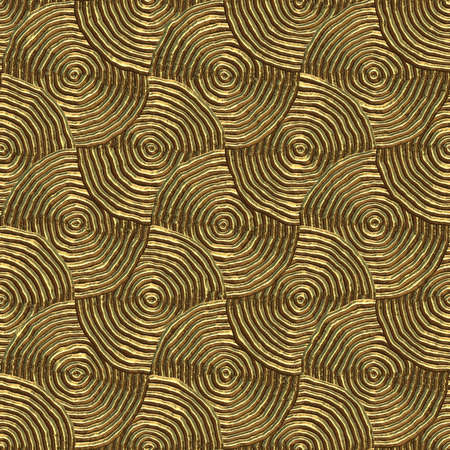 circular tribal print in gold that can be seamlessly tiledの写真素材