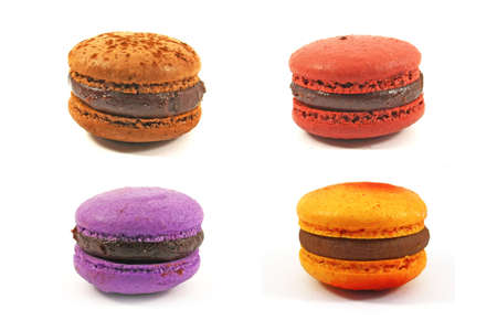 macaroons on isolated white backgroundの写真素材