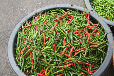 Red and green pile of spicy goodnessの写真素材