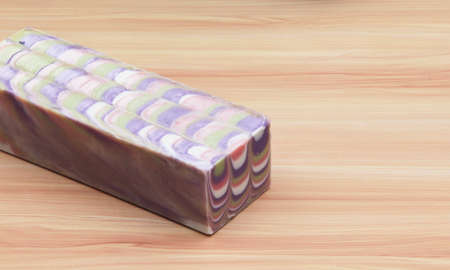 Lavender and sage handmade cold process soap の写真素材