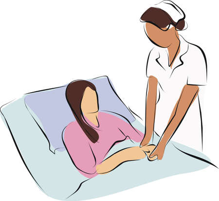 nurse holding hand palliative care patient for make her a power of mindの写真素材