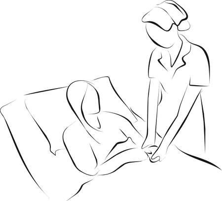 nurse holding hand palliative care patient for make her a power of mindの写真素材