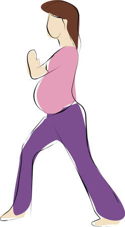 pregnant woman exercise yogaの写真素材