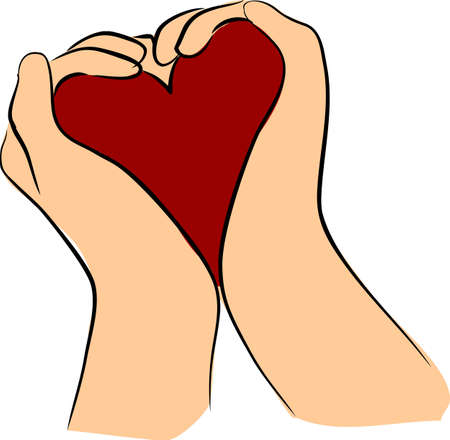 Hands hold heartの写真素材