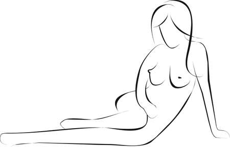 woman  is sitting and thinking about  pap smearの写真素材