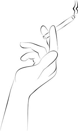 Hand hold cigaretteの写真素材