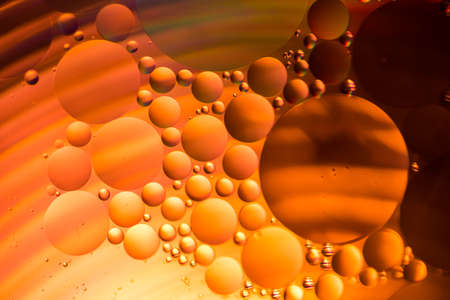 Color full Abstract Oil Bubbles On Water Backgroundの写真素材