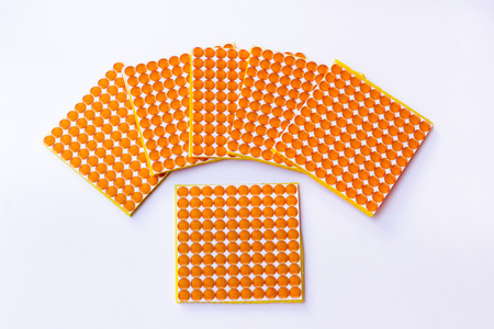 Montessori material , one thousand cube on white background , Golden Bead 1000 Cubeの写真素材