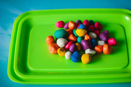 Children play clayの写真素材