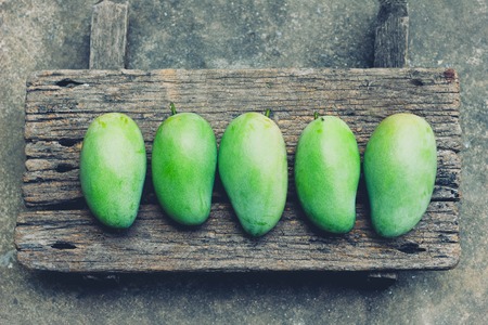 Fresh mangoes in basket , Asia , Thailandの写真素材
