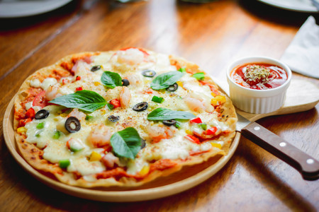 Pizza seafoodの写真素材