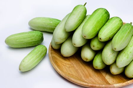 Cucumbers on a white background , Cucumbers on a isolated.の写真素材
