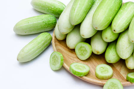 Cucumbers on a white background , Cucumbers on a isolated.の写真素材