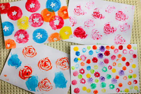 Children color pump , Color pump, children pump , Activities for making fruit and vegetable water pumpsの写真素材