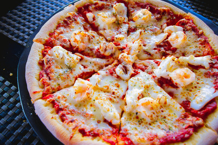 Pizza seafoodの写真素材