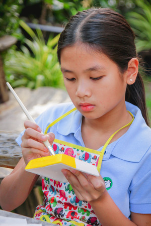 Handmade potted plants, Children coloring potted plantsの写真素材