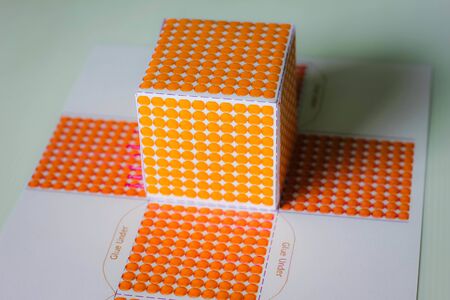 Montessori material , Montessori material - D.I.Y. Beads and hundreds of thousands on white background.の写真素材