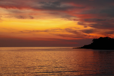 Sunset at Kood island in thailandの写真素材