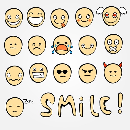 Set of emoticonsのイラスト素材