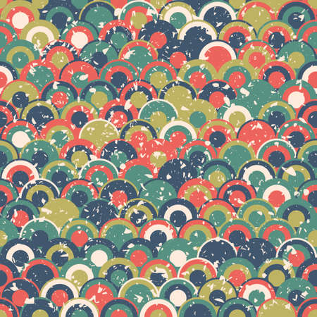 Seamless background texture with many bright circles and grunge effect, vector patternのイラスト素材
