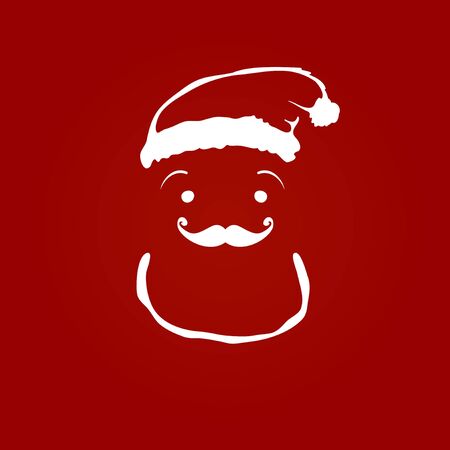 Santa claus contour silhouette on red backgroundのイラスト素材