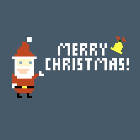 Pixel Santa Claus background, vectorのイラスト素材