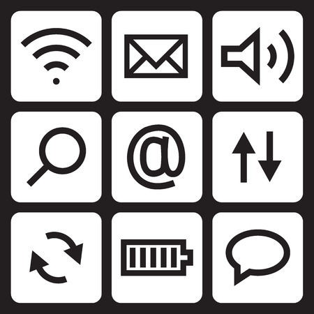Set of smartphone icons, vector illustrationのイラスト素材