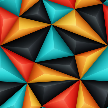 Seamless background with glossy relief plastic trianglesのイラスト素材