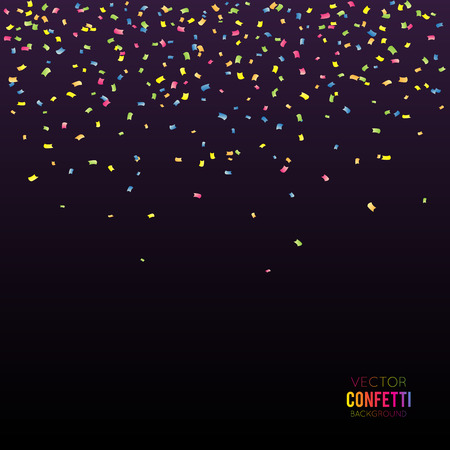 Abstract black background with falling confettiのイラスト素材