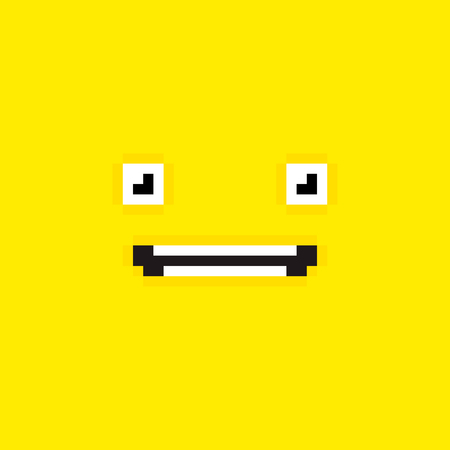 Pixel art yellow background with surprised face