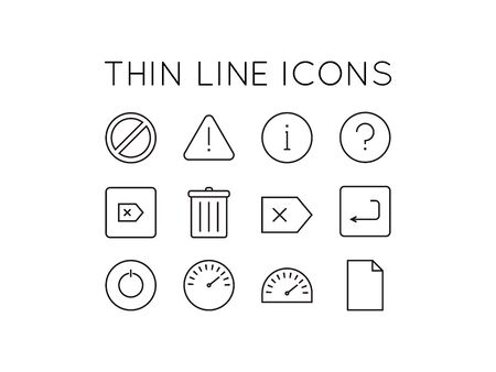 Thin line icons for mobile, desktop or web applicationのイラスト素材
