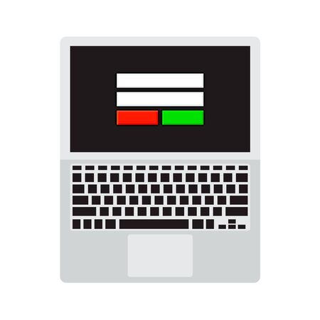 Flat laptop icon with login screenのイラスト素材