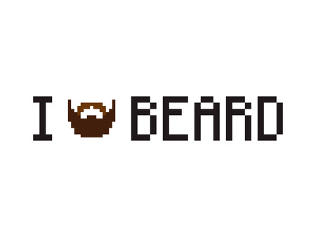 I love beard phrase with pixel art beard for t-shirt or posterのイラスト素材