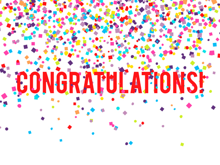 Vector congratulations background with falling confettiのイラスト素材