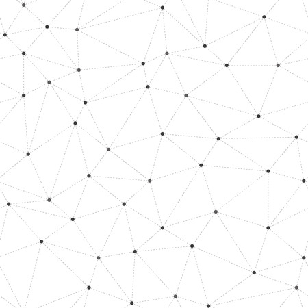Abstract seamless background, dots connected with dashed linesのイラスト素材