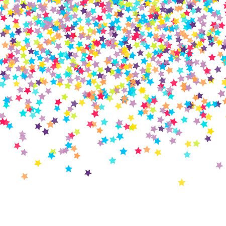 Abstract background with falling star-shaped confetti